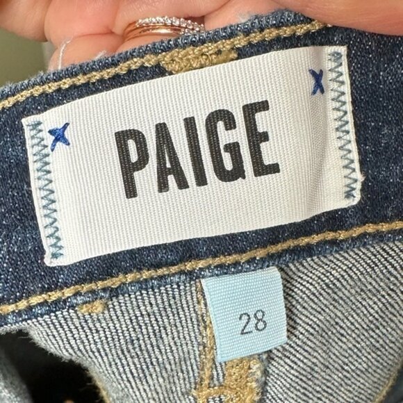 Paige Jacqueline Straight Jeans with Patches  Size 28 - Picture 5 of 7